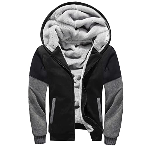 NNGOTD Herren Hoodie grün Mantel Herren Herbst Kaputze Jacke Herren übergangsjacke mit Kapuze Sweatjacke Herren warm gefüttert Herren Steppjacke lang Pullover Herren Marke XL von NNGOTD