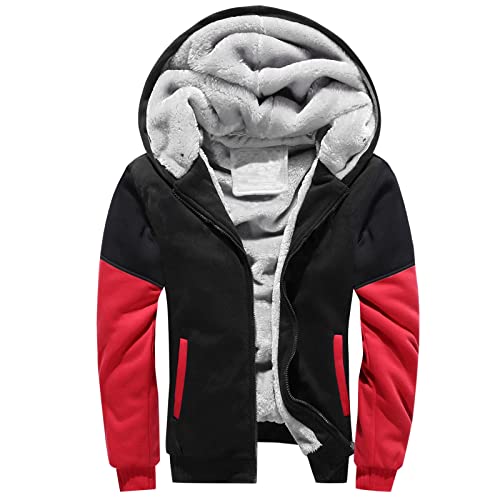 NNGOTD Herren SWEA lacke mit Fell Softshell Herren Jacke Slim Jacke Herren schwarz XL Sweatjacke Herren Wolle Herren Steppjacke Herbst Pullover Herren ohne Kapuze mit Aufdruck von NNGOTD