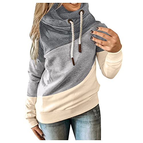 NNGOTD Pullover kurz Damen Sport Damen Sweatshirt Langarm 48 Oversize Hoody Damen Vintage ärmellose Jacke Damen xs kostüm Damen Hippie Weste Langarmshirts Damen Ausschnitt weihnachtsmann Langarm Tops von NNGOTD