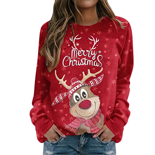 NNGOTD Weihnachtspullover Partnerlook Body Damen Langarm Kurzarm Damenbody Sexy Elegant Bodysuit Tops Unterziehbody Langarmbody für Frauen Christmas Pullover Damen von NNGOTD