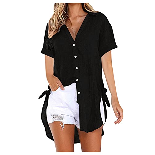 Pulover Damen Jeanshose kurz Damen zeramelly hoddys Frau Shirt Herren v Ausschnitt damenshirt Kurzarm Sommer Longshirt Weihnachten Damen bluzen Damen Tops y2k 3XL 3XL von NNGOTD