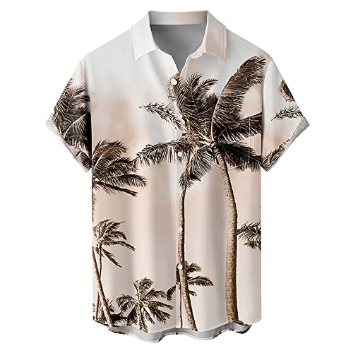Sommer Hemden für Herren Kurzarm Herren Blumenhemd Hawaii Sets Lässiges Button Down Kurzarmhemd Schulterfreies Oberteil Sommer Shirts Herren Slim Fit von NNGOTD