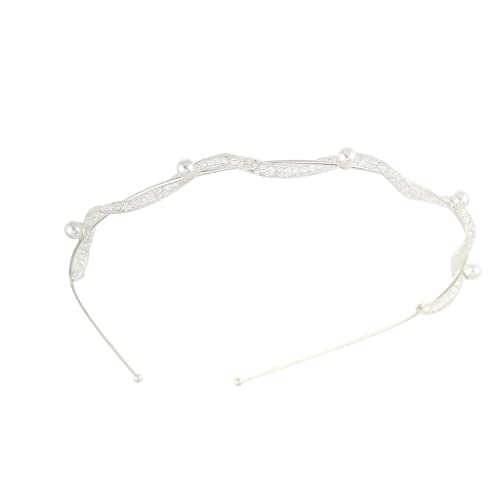 Haarband aus Metall mit massiven Perlen für Mädchen, Turban-Lünette, Kopfbedeckung, weibliches Haarband für Damen, Haarschmuck (Farbe: E, Größe: 1) (E 1) von NNJFEJFJGMGRU