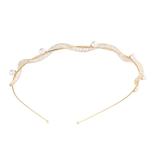 Metall-Stirnband mit massiven Perlen, Turban-Lünette, Kopfbedeckung, weibliches Haarband für Damen, Haarschmuck (Farbe: E, Größe: 1) (D 1) von NNJFEJFJGMGRU