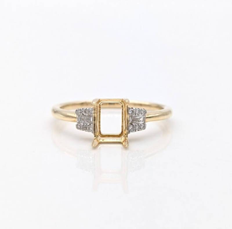 Einzigartige Ringfassung Mit Smaragdschliff Oder Diamant Im Strahlenschliff in 14K Gold | Personalisierte Ring 7 X 5 Mm 8 6 8.5 Edelstein von NNJGemstones