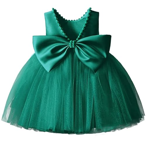 NNJXD Baby Mädchen Geburtstagsteil Tutu Kleid Bowknot Kleinkind Mädchen Festzug Kleider 2029 Grün Größe (80) 6-12 Monate von NNJXD