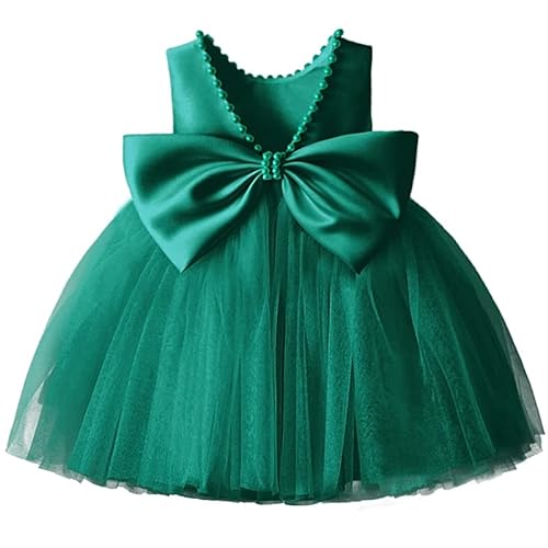 NNJXD Baby Mädchen Geburtstagsteil Tutu Kleid Bowknot Kleinkind Mädchen Festzug Kleider 2029 Grün Größe (80) 6-12 Monate von NNJXD