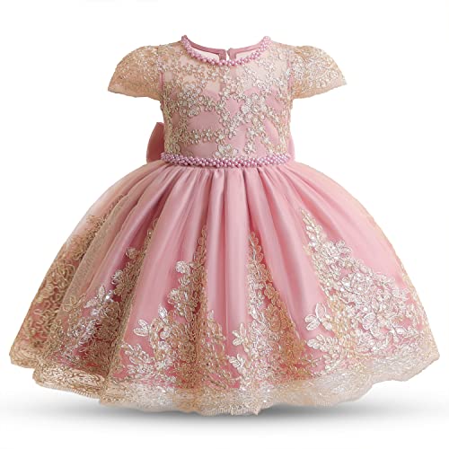 NNJXD Tutu-Kleid für Baby Mädchen Geburtstag Festzug Party Hochzeit Kleid 2035 Hellrosa Größe (100) 2–3 Jahre von NNJXD