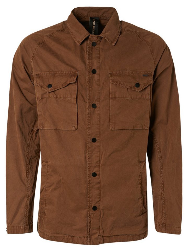 NO EXCESS Allwetterjacke Overshirt Button Closure Poplin Camel von NO EXCESS