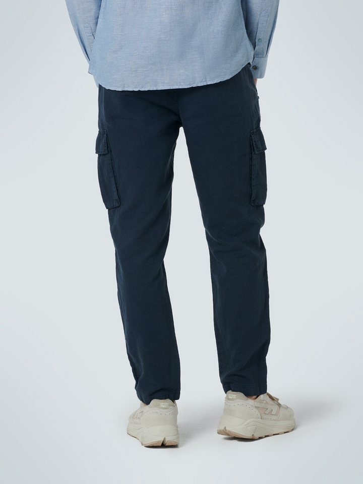 NO EXCESS Chinohose Pants Cargo With Linen Garment Dyed Airforce von NO EXCESS