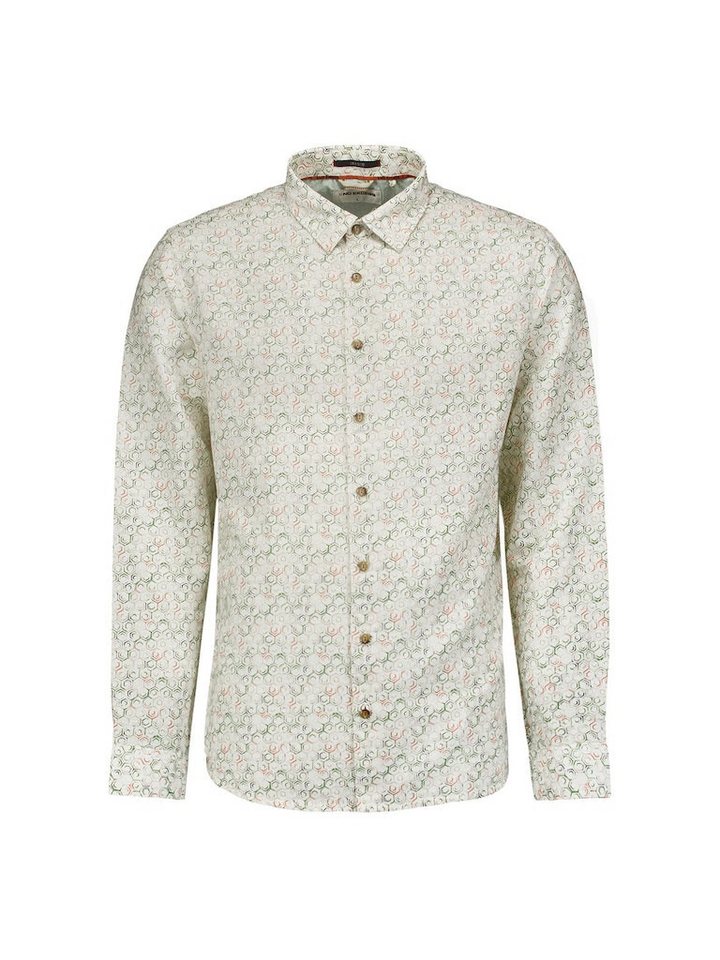 NO EXCESS Flanellhemd Shirt Allover Printed With Linen WHITE von NO EXCESS
