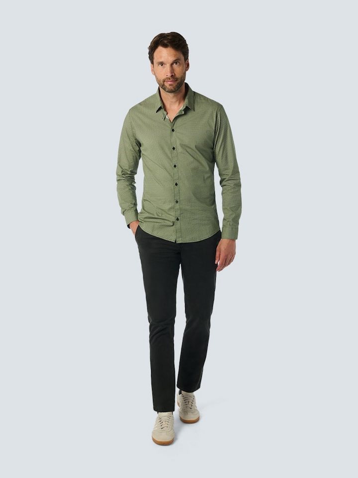 NO EXCESS Flanellhemd Shirt Stretch Allover Printed DK GREEN von NO EXCESS