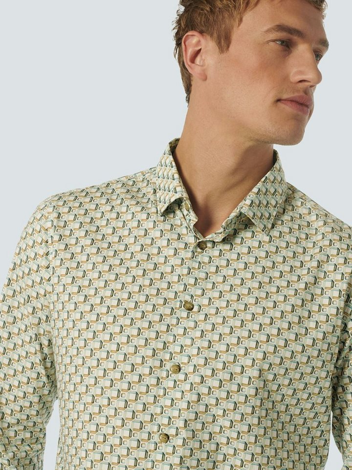 NO EXCESS Flanellhemd Shirt Stretch Allover Printed Mint von NO EXCESS