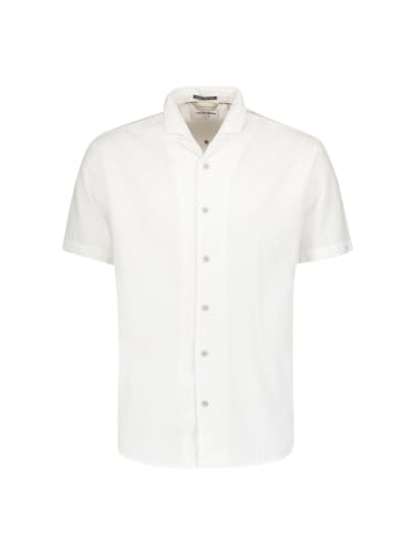 NO EXCESS Herren Kurzarm Hemd Solid Relief 24440425 (DE/NL/SE/PL, Alphanumerisch, L, Regular, Regular, Weiß) von NO EXCESS