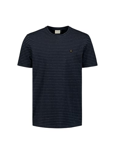 NO EXCESS Herren T-Shirt Small Pin Stripe 27360390 (DE/NL/SE/PL, Alphanumerisch, L, Regular, Regular, Deep Blue) von NO EXCESS