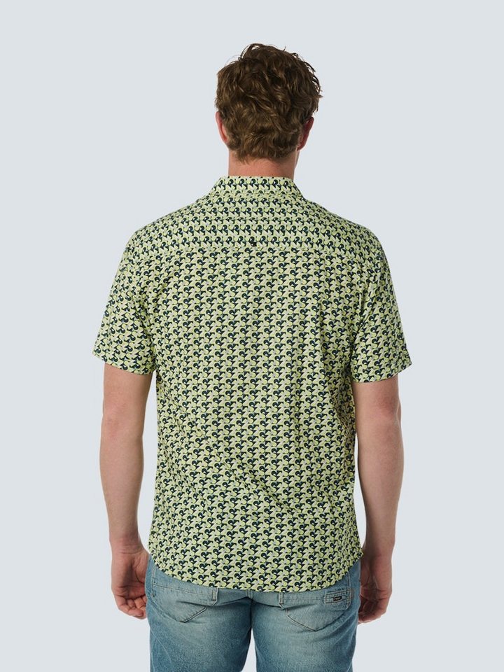 NO EXCESS Kurzarmhemd Shirt Short Sleeve Allover Printed LIME von NO EXCESS