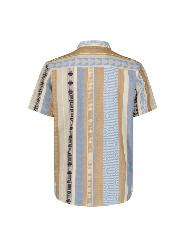 NO EXCESS Kurzarmhemd Shirt Short Sleeve Revers Collar Multi Coloured Jacquard Pattern Cloud von NO EXCESS