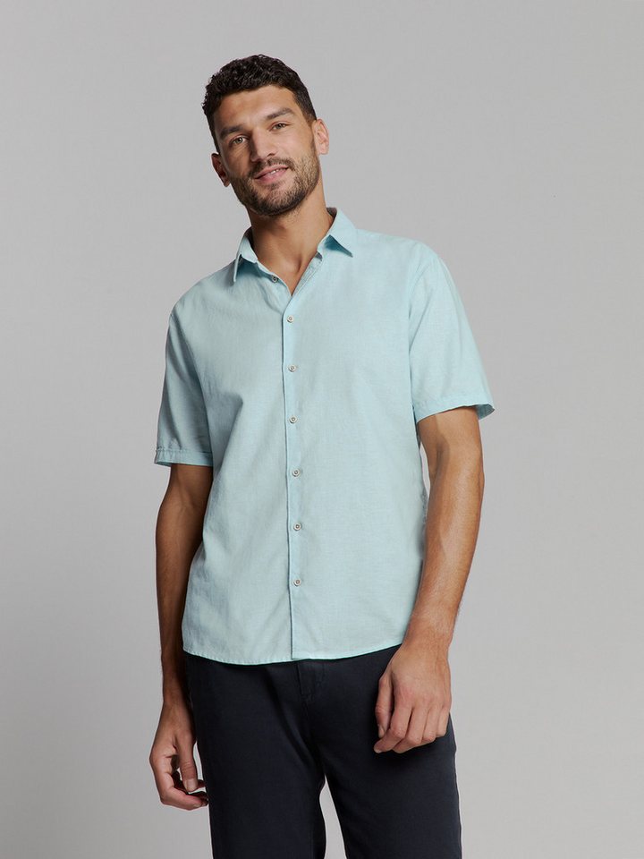 NO EXCESS Kurzarmhemd Shirt Short Sleeve Solid With Linen von NO EXCESS