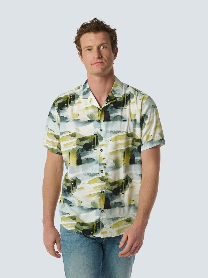 NO EXCESS Kurzarmhemd mit Print - Hemd kurzarm - Resort Collar Allover Printed von NO EXCESS