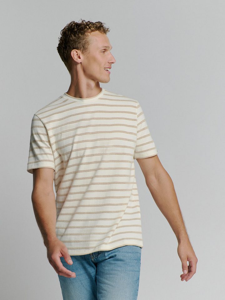 NO EXCESS Kurzarmshirt T-Shirt Crewneck Jacquard Stripes von NO EXCESS