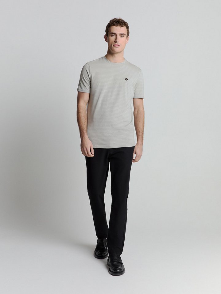 NO EXCESS Kurzarmshirt T-Shirt Crewneck Small Pin Stripe von NO EXCESS