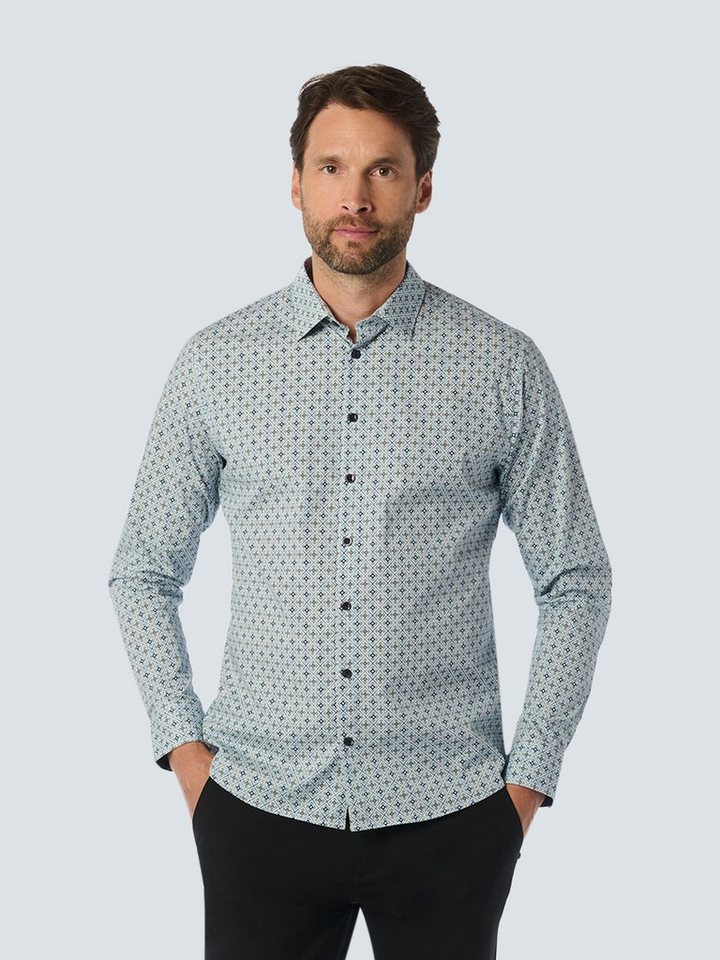 NO EXCESS Langarmhemd - Hemd mit Minimalprint - Herrenhemd Langarmhemd von NO EXCESS
