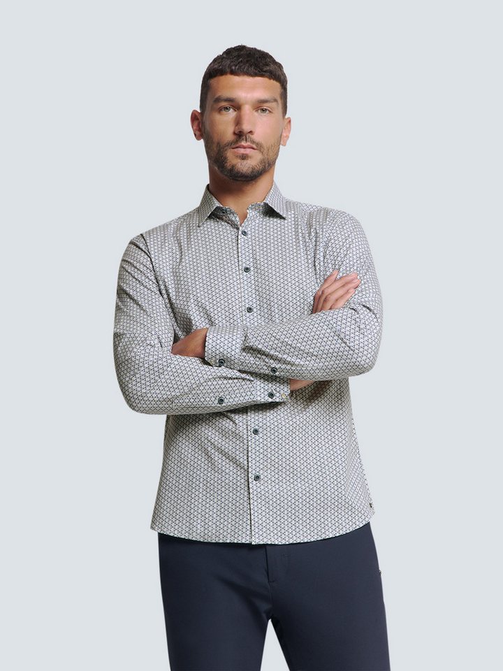 NO EXCESS Langarmhemd No Excess Bedrucktes Stretch-Hemd von NO EXCESS