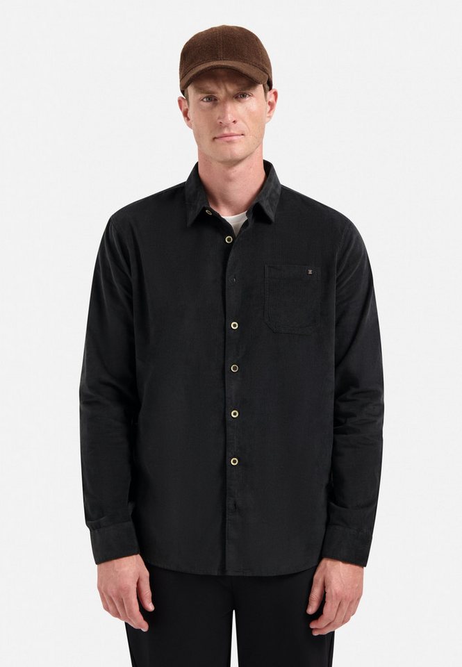 NO EXCESS Langarmhemd No Excess Cordhemd Shirt Solid Fine Herringbone von NO EXCESS