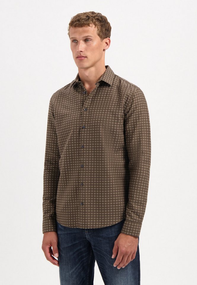 NO EXCESS Langarmhemd No Excess Gewebtes Jacquard-Hemd von NO EXCESS