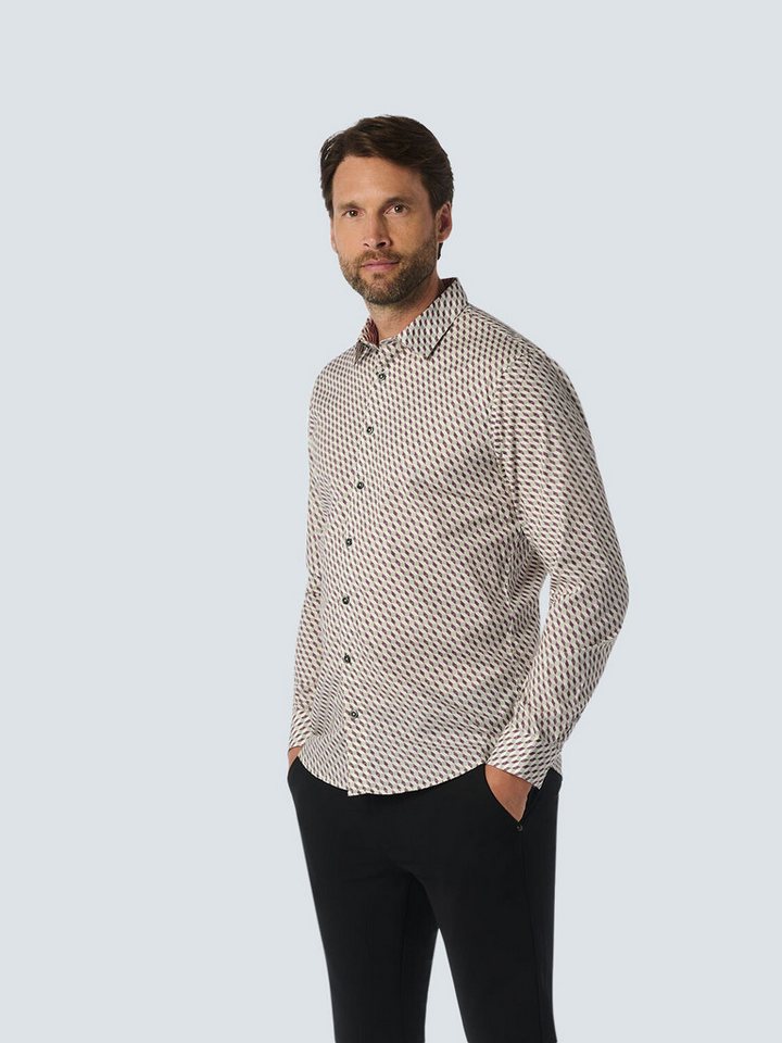 NO EXCESS Langarmhemd No Excess Hemd mit Grafischem Muster - Stilvoll für den Winter von NO EXCESS