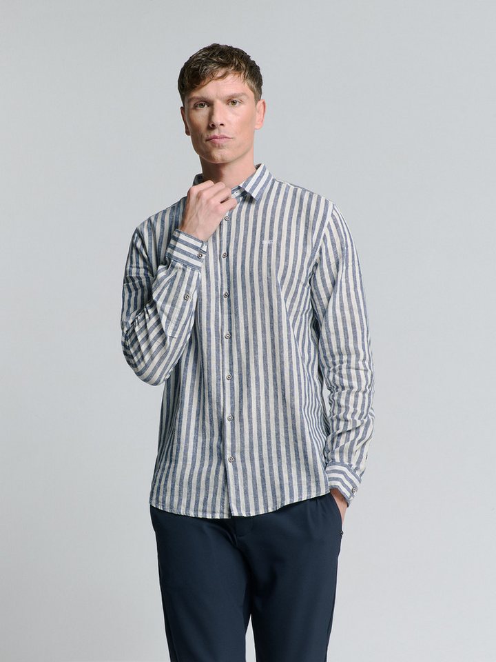 NO EXCESS Langarmhemd No Excess Leinenhemd von NO EXCESS