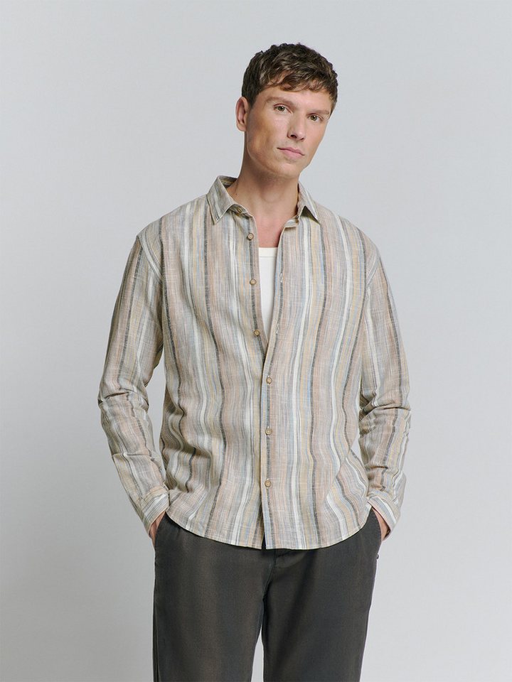 NO EXCESS Langarmhemd No Excess Leinenhemd von NO EXCESS