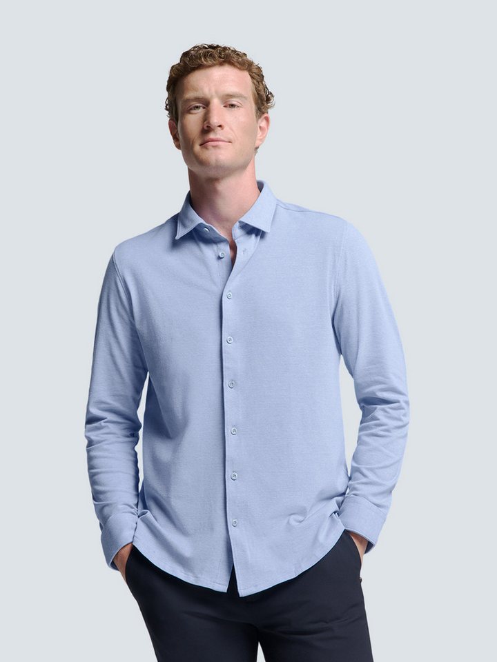 NO EXCESS Langarmhemd No Excess Piqué-Hemd von Timeless Basics von NO EXCESS