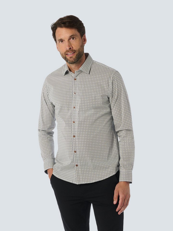 NO EXCESS Langarmhemd No Excess Stilvolles Winterhemd mit dynamischem Allover-Muster von NO EXCESS