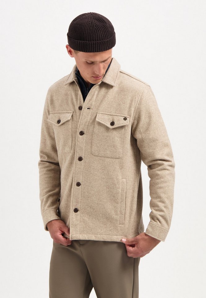 NO EXCESS Langarmhemd Overshirt Button Closure Melange von NO EXCESS