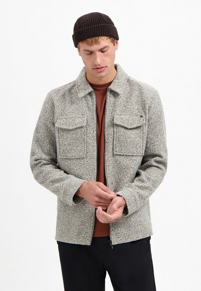 NO EXCESS Langarmhemd Overshirt Zipper Wool look von NO EXCESS