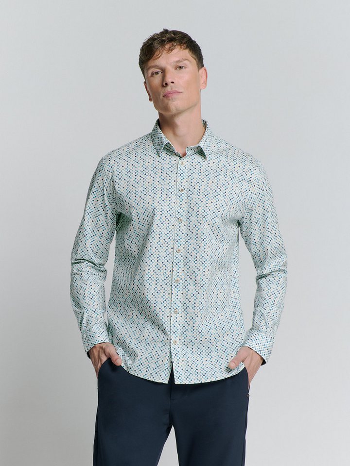 NO EXCESS Langarmhemd Regular-Fit Freizeithemd - Regular Fit von NO EXCESS