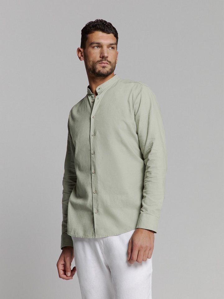 NO EXCESS Langarmhemd Shirt Granddad Solid With Linen NO EXCESS Langarmhemd Shirt Granddad Solid With Linen von NO EXCESS