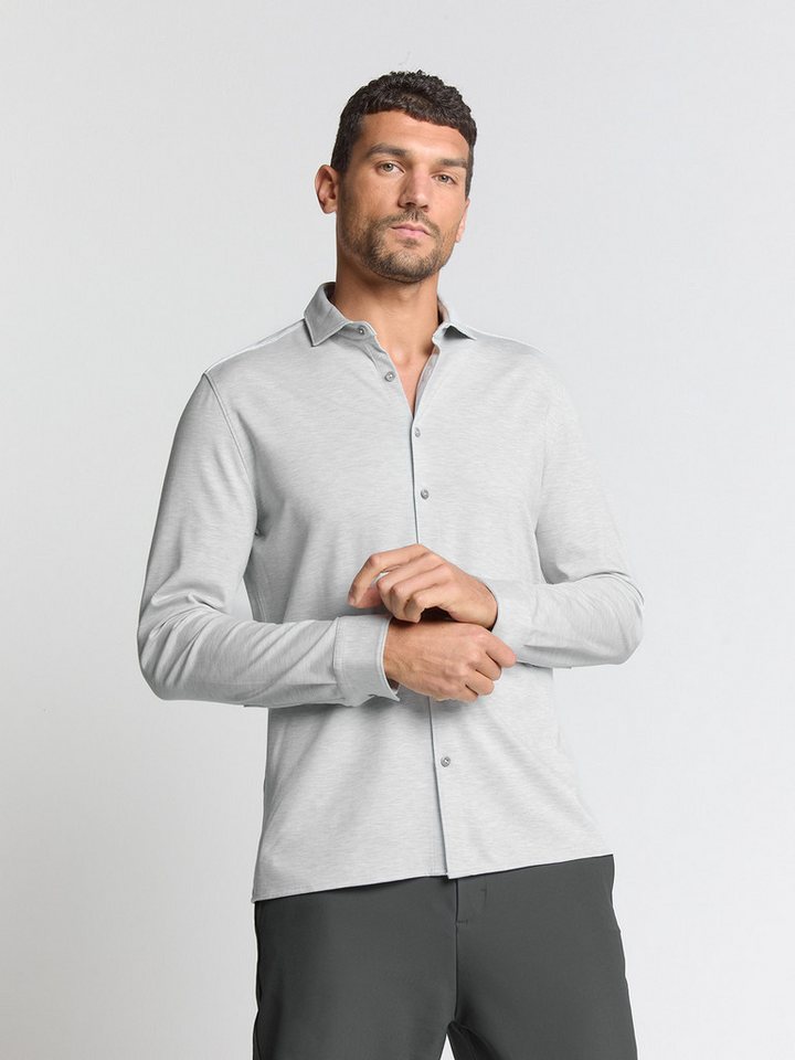 NO EXCESS Langarmhemd Shirt Jersey Melange Stretch von NO EXCESS
