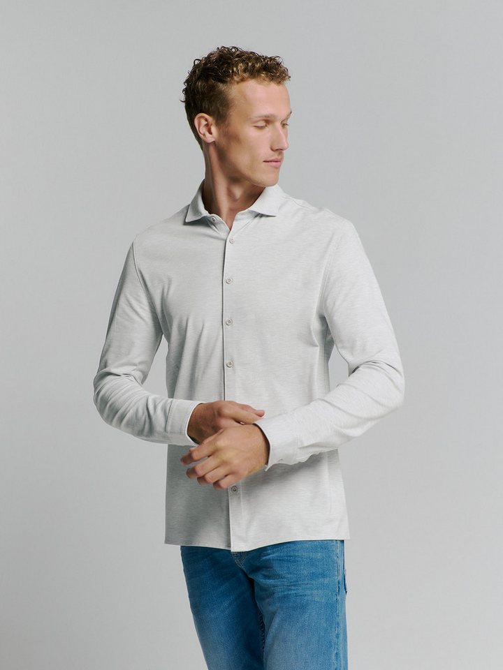 NO EXCESS Langarmhemd Shirt Jersey Melange Stretch von NO EXCESS