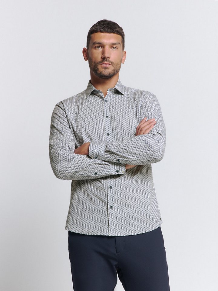 NO EXCESS Langarmhemd Shirt Stretch Allover Printed von NO EXCESS