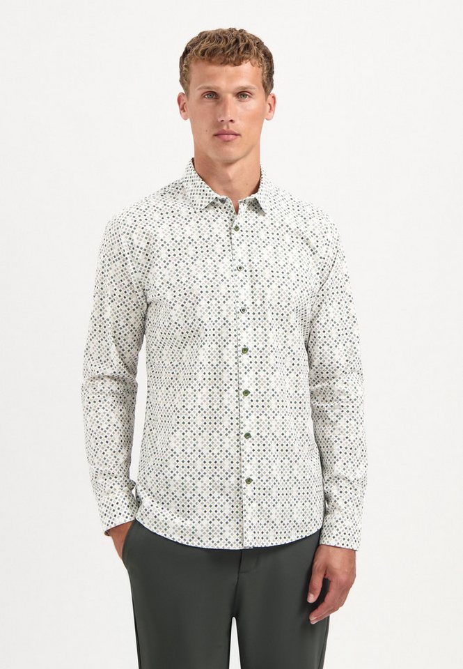 NO EXCESS Langarmhemd Shirt Stretch Allover Printed von NO EXCESS