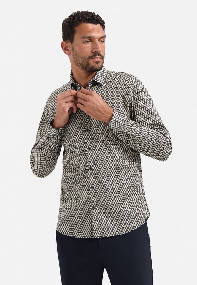 NO EXCESS Langarmhemd Shirt Stretch Allover Printed von NO EXCESS