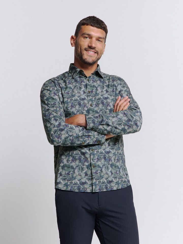NO EXCESS Langarmhemd Shirt Stretch Allover Printed von NO EXCESS