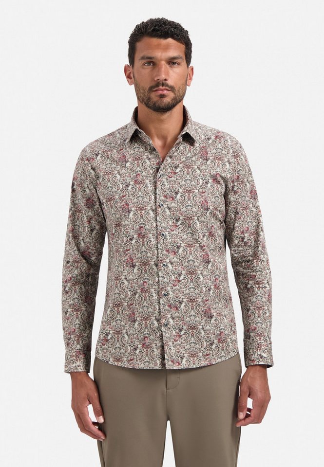 NO EXCESS Langarmhemd Shirt Stretch Allover Printed von NO EXCESS