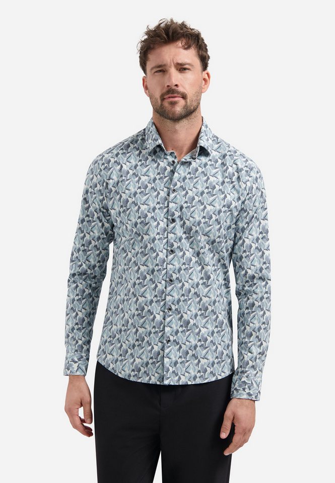 NO EXCESS Langarmhemd Shirt Stretch Allover Printed von NO EXCESS