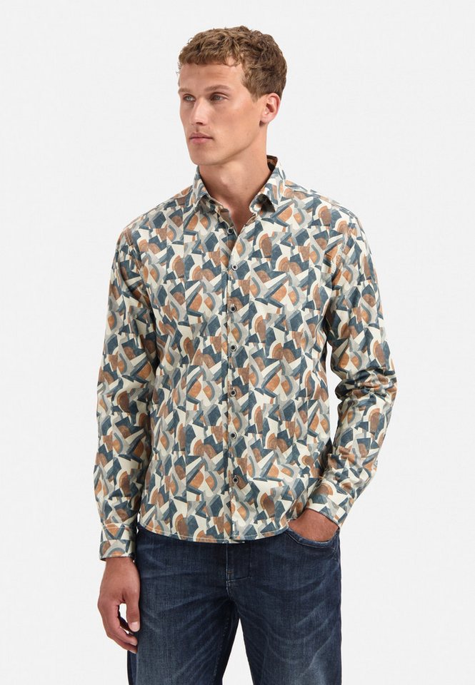NO EXCESS Langarmhemd Shirt Stretch Allover Printed von NO EXCESS