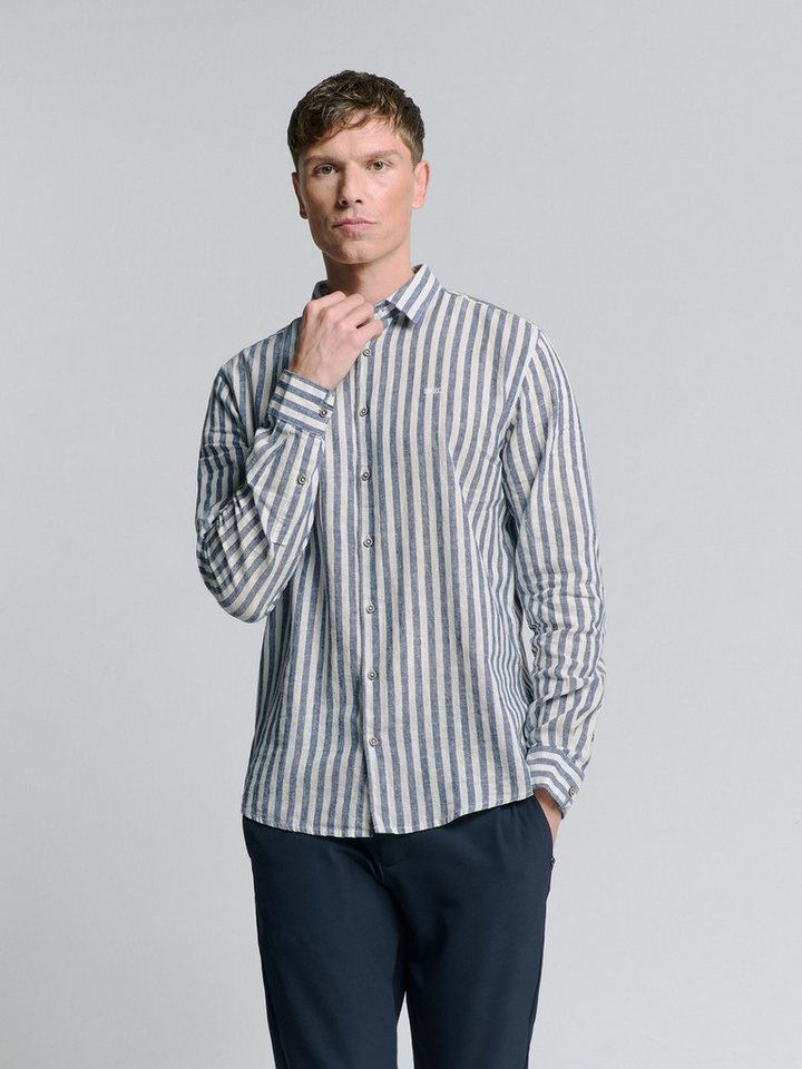 NO EXCESS Langarmhemd Shirt Verical Big stripes With Line von NO EXCESS