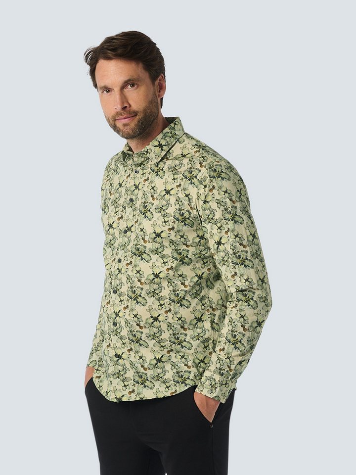 NO EXCESS Langarmhemd mit All-Over Print von NO EXCESS