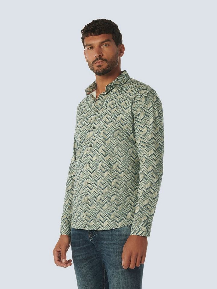 NO EXCESS Langarmhemd mit Alloverprint und Stretch von NO EXCESS